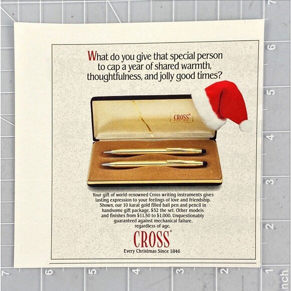 CROSS Writing Instruments *What to give that special person X-Mas Print Ad 1986 - Picture 2 of 3